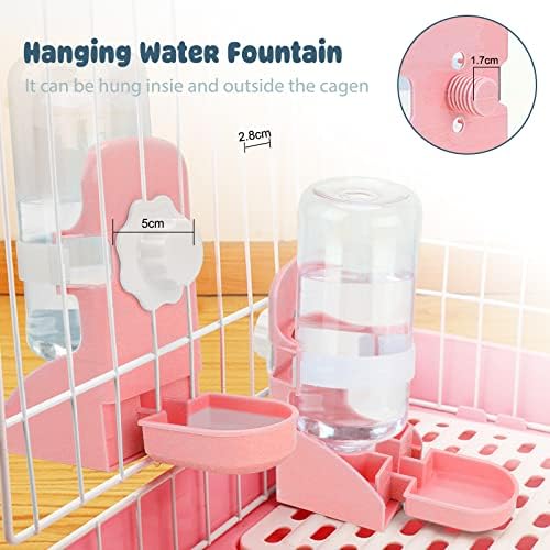 Rypet Rabbit Water Bottle No-Drip, Bunny Guinea Pig Water Dispenser(Pink)