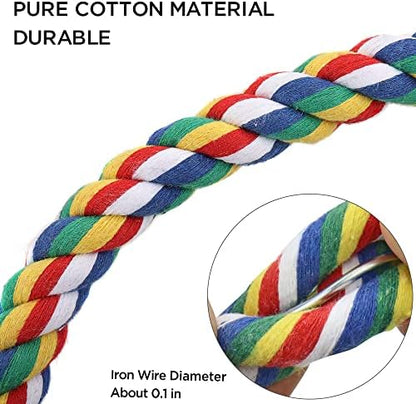 Mygeromon Bird Rope Perches Cage Climbing Accessories (31.5inch Metal nut)