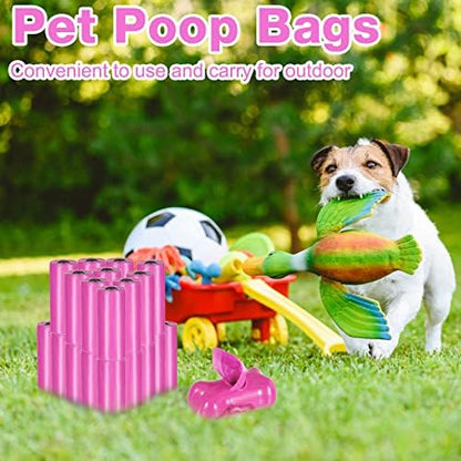 Teling 3000 Count Dog Poop Bags with 3 Dispensers, Hot Pink