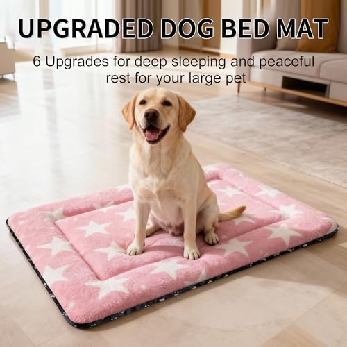 Dog Crate Pad Washable Cat Dog Pet Bed for Crate kennel Large Mat 36in Pink