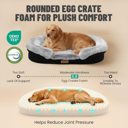 Miorun Fluffy Orthopedic Dog Beds Large Sized Dog, 36" Bolster Sofa Bed