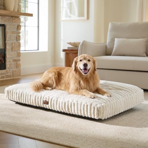 Bedsure ComfyFleece™ Fluffy Balanced Support XL Dog Bed,47x29