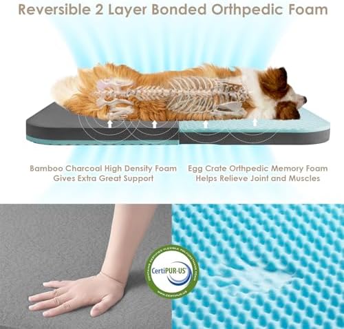 EHEYCIGA Orthopedic Foldable Human Dog Bed - 72x44x11, Faded Brown