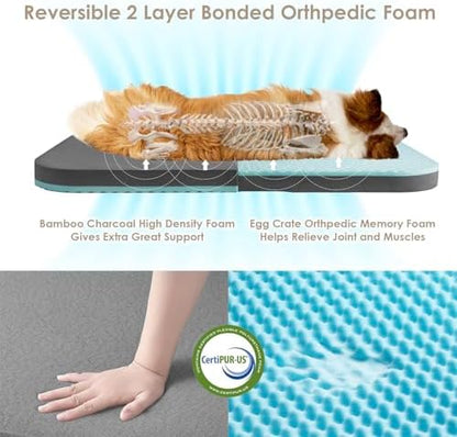 EHEYCIGA Orthopedic Foldable Human Dog Bed - 72x44x11, Faded Brown