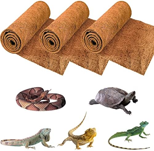 ZeeDix 3 Rolls Reptile Carpet 16x36 Inch Coconut Fiber Mat for Tank Bedding