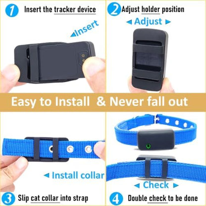 Silicone Holder for Tractive Cat Mini Tracker for pet Collar, Black,2 Packs