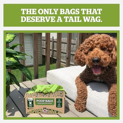 Pogi's Compostable Poop Bags with Easy-Tie Handles – Leak-Proof, Extra-Large, Made with Plants (Single Roll, 120-Count)