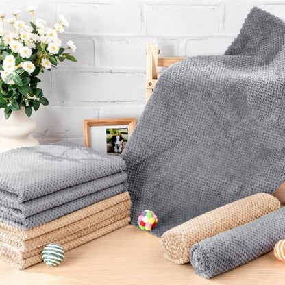 VitalCozy 10Pcs Guinea Pig Cage Liner Washable, Grid, 18x24 Inch, Coffee