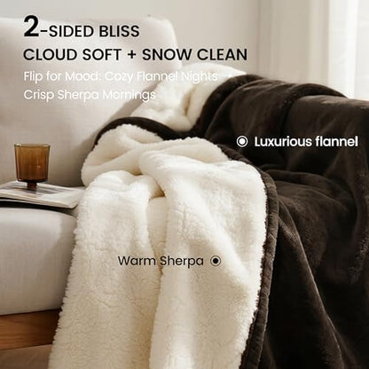 gogobunny Waterproof Blanket for Twin Bed, Warm Sherpa Fleece Throw, 60x80