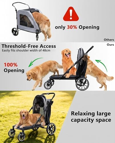 Dog Stroller for Large & Medium Dogs, up to 130 lbs Pet Stroller