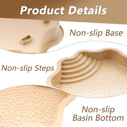 Reptile Bathing Pool with Ramp, Turtle Tortoise Water Bowl & Food Dish