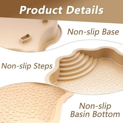 Reptile Bathing Pool with Ramp, Turtle Tortoise Water Bowl & Food Dish