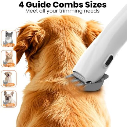 PG10 Dog Grooming Vacuum with Electric Clipper & Shedding Brush, 12,000Pa Suction Pet Grooming Vacuum for Dogs, Low Noise Pet Hair Vacuum with Grooming Kit for Home Shedding and Trimming