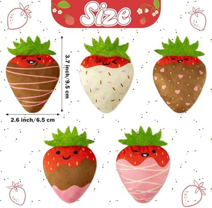 MALLMALL6 Catnip Toys for Cat - 5Pcs Strawberry Chocolate Crinkle Paper Sound Catmint Toy for Indoor Kitten, Teething Chew Kick Interactive Kitty Supplies, Pet Present for Kitten Lover