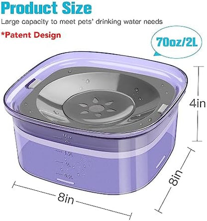 UPSKY 70oz Dog Water Bowl, No Spill Slow Drinking Feeder for Messy Drinker