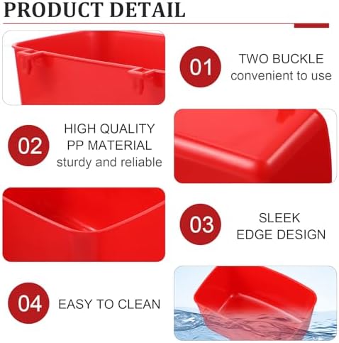 26 PCS Chicken Feeder Cups, 18 OZ Cage Cups for Chickens, Hanging Rabbit Feeder Waterer Cups, Plastic Birds Feeders for Pet Bunny Gamefowl Poultry Parrot(Red)