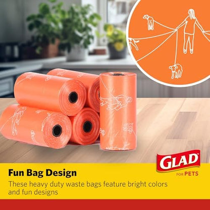Glad for Pets Scented Dog Waste Bags, Tropical Breeze Scent, 240 Count