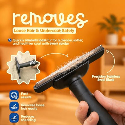 Be Best Pets Deshedding Brush for Dogs & Cats - Pet Undercoat Rake Tool