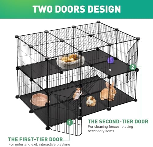 VISCOO 41 Panels Pet Playpen, 35.4" x 23.6" x 23.6" Small Animal Playpen
