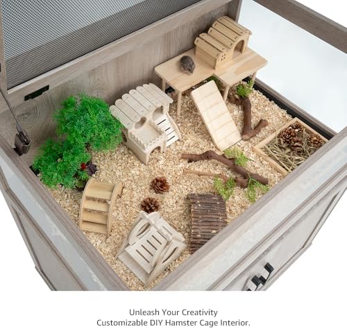 unipaws Hedgehog Cage with Storage Cabinet and Tray, Hamster Cage