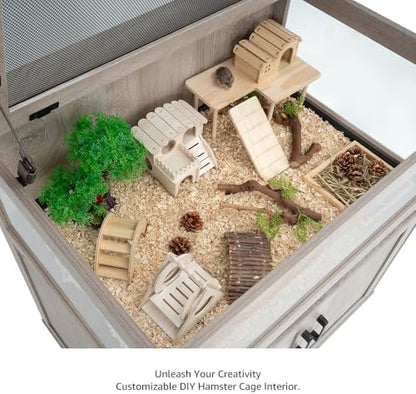unipaws Hedgehog Cage with Storage Cabinet and Tray, Hamster Cage