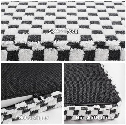 JOEJOY Orthopedic Dog Bed for Large Dogs, Memory Foam Pet Bed with Removable Washable Cover, Cozy Plush Crate Mat, 47×29", Grey