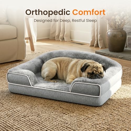 Orthopedic Dog Bed for Small to Medium Dogs, 30"x20" Dog Couch Bed