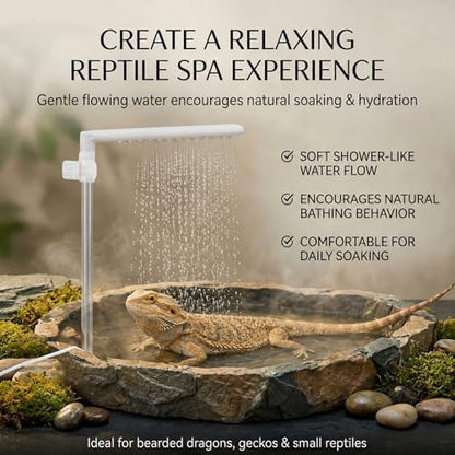 Bearded Dragon Water Fountain with Flow Valve Reptile Water Fountain