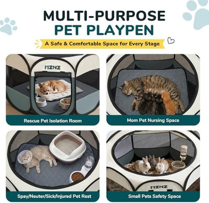 Dog Cat Small Animal Puppy Playpen Crate with Pee Pad, Small