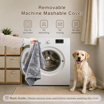 NUPIDA Waterproof Small Dog Bed for Crate with Washable Cover, 23x17, Grey