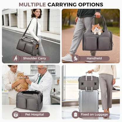 Dog Cat Carrier Airline Approved Collapsible Soft-Sided Pet Travel Bag