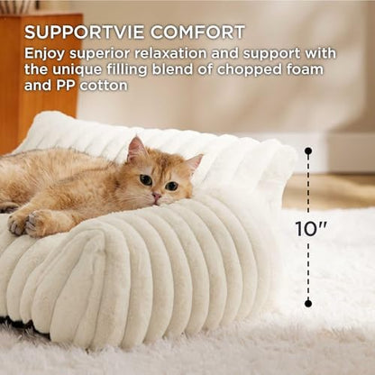 Bedsure ComfyFleece™ Shown on TV Fluffy Cute Dog Couch for Pets,30in Cream