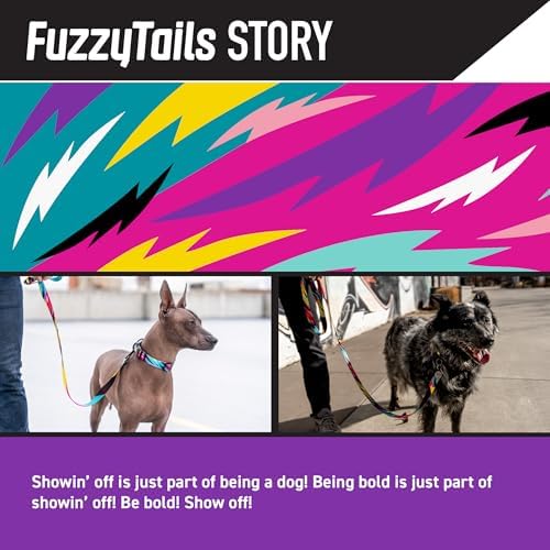Wolfgang 1 Inch Venture Dog Leash Fuzzytails Print Small