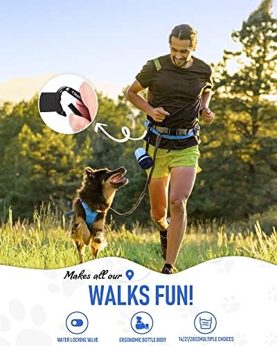 lesotc Dog Water Bottle, Portable Water Dispenser with Bowl, Leak Proof Pet Travel Squeeze Bottle, Puppy Essentials Dog Stuff Accessories for Outdoor Walking, Hiking, Camping