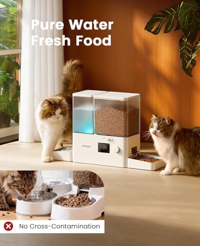 oneisall Automatic Cat Feeder and Water Dispenser, 36Cups/8.5L