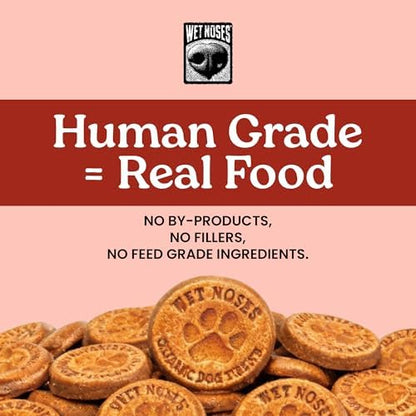 Wet Noses Organic Crunchy Dog Treats – All-Natural, Human-Grade, Non-GMO, Healthy Training & Delicious Snacks for Dogs, for All Dog Sizes & Breeds –Roasted Beef, 14oz (2 Pack)