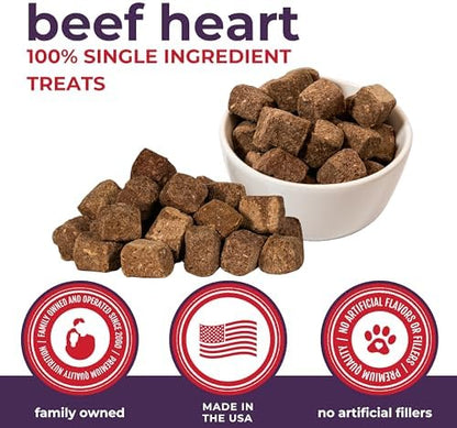 Momentum Carnivore Nutrition Freeze-Dried Beef Heart Dog Treats & Cat Treats – Single-Ingredient, High-Protein, Grain-Free – Made in USA – 3 oz Bag (Pack of 2)