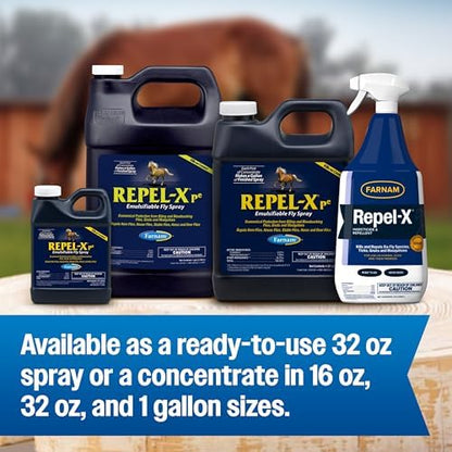 Farnam Repel-X pe Concentrated Fly Spray for Horses & Dogs, 128 Ounces