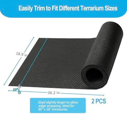 2Pcs 36"x18"Reptile Terrarium Substrate Barriers, Bioactive Terrarium Supplies, Reptile Tank Accessories for Geckos, Snakes, Lizards, Frogs, Tarantula, Newts, Salamanders, Skinks