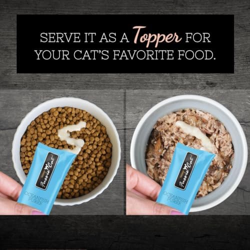 Fussie Cat Ocean Fish Puree, lickable cat Treats, 0.5oz Pouch Pack of 4