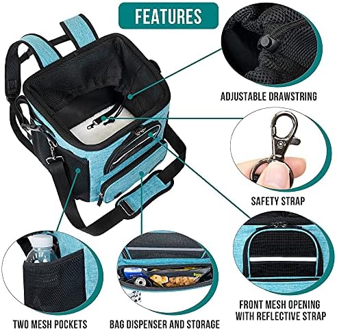 PetAmi Dog Bike Basket, Soft-Sided Ventilated Pet Carrier Backpack, Blue