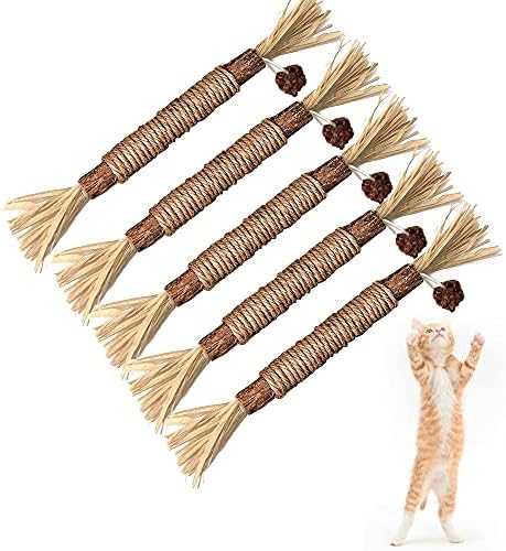 BAWAN Silvervine Sticks Cat Chew Toys for Indoor Cats Dental Care Teeth Cleaning, Natural Kitten & Cat Teething Toys for Health, Cat Chew Stick Suitable for All Breeds of Aggressive Chewers Cat