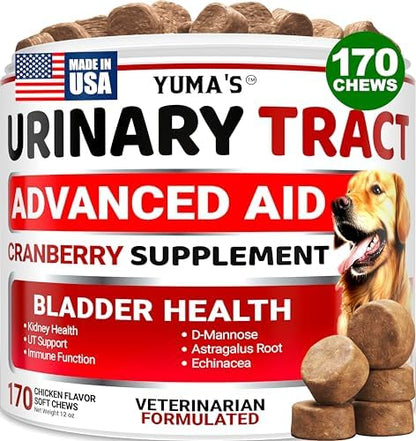 Cranberry Supplement for Dogs - 170 Chews - Dog UTI & Bladder Support