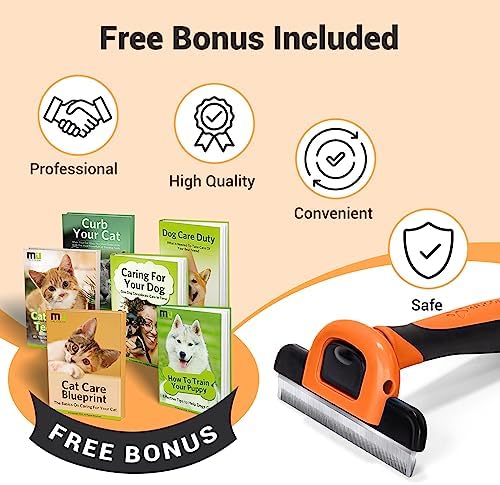 MIU COLOR Pet Grooming Brush, Deshedding Tool for Dogs & Cats, Orange