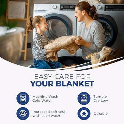 Superior Cotton Blanket, Lightweight, Breathable Bedding, Throw, Merritt Blue