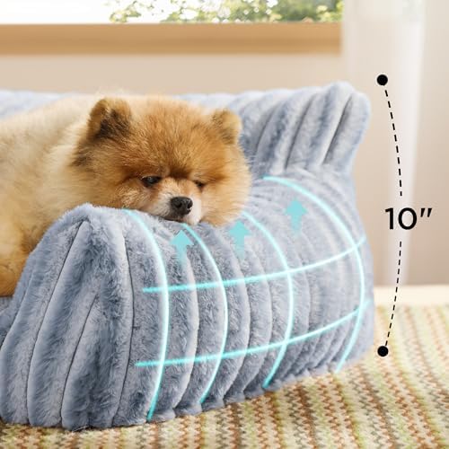 Bedsure ComfyFleece™ Shown on TV Fluffy Dog Couch for Pets,30in Blue Indigo