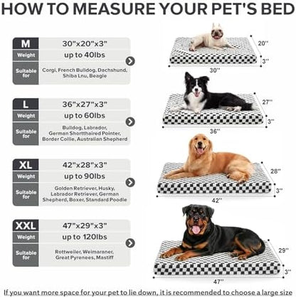 JOEJOY Dog Bed for Large Dogs, Large Orthopedic Dog Bed with Removable Washable Cover, Cute Modern Plush & Memory Egg Crate Foam Dog Bed, 36 x 27 inch, Grey
