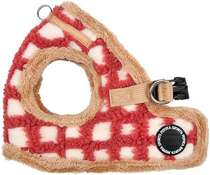 Puppia Stefan Vest Dog Harness Step-in Warm Winter Tumbling Waffle Pattern for Small and Medium Dog, Coral, Small
