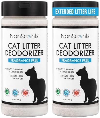 Nonscents Cat Box Deodorizer - Odor Eliminator - 2 Pack