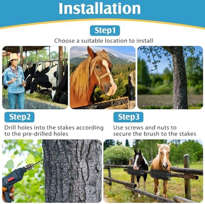 3 Pack Livestock Scratching Brush, Black